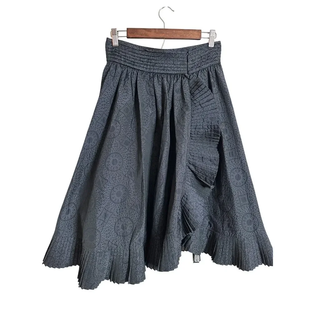 Armani Collezioni Jacquard Pleated Avant-Garde Art-To-Wear Skirt Womans 6
